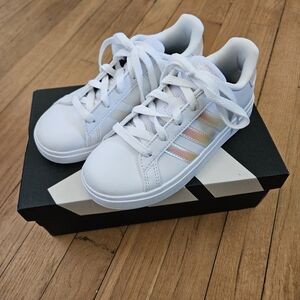 adidas Kids White and Iridescent Sneakers